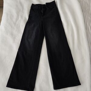 Frame Denim Black Flare Jeans - Le Slim Palazzo In Crescent